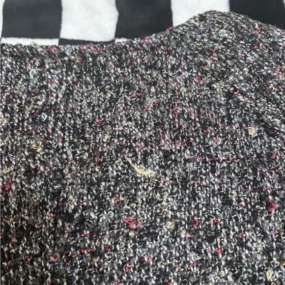 Anthropologie Sanctuary Tweed Cropped Jacket Blazer Zip Pockets Size Small - Picture 13 of 16